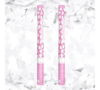 Juego de 2 cánones de confeti mariposas blancas 60 cm, alcance 5-8 metros, confeti biodegradables, efecto lluvia espectacular, ideal para bodas, cumpleaños, baby shower fiesta, efecto mariposas blanco