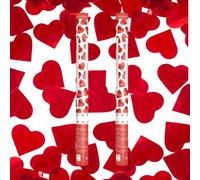 Juego de 2 cánones de confeti mariposas blancas 60 cm, alcance 5-8 metros, confeti biodegradables, ideal para bodas, cumpleaños, baby shower fiesta, efecto mariposas blanco. (rojo)