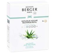 Juego de 2 cápsulas de cerámica para ambientador de coche recargable, difusor de clip de ventilación, 4/6 semanas de tiempo de difusión, fragancia y aroma de Maison Berger, agua de aloe vera,