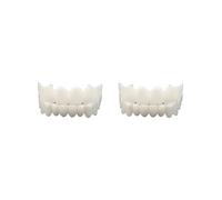 Juego de 2 carillas de dientes de resina cómodas dentaduras postizas cubierta de dientes extraíble reutilizable superior inferior