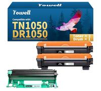 Juego de 2 cartuchos de tóner TN1050 negro + 1 tambor DR1050 compatible con Brother TN-1050 DR-1050 para MFC-1810 MFC-1910W HL-1110 HL-1212W HL-1210W HL-1112 DCP-1510 DCP-1512 DCP-1610W DCP-1610W