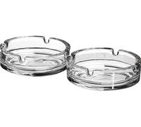 Juego de 2 ceniceros redondos de cristal de 10 cm
