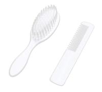 Juego de 2 cepillos de pelo de bebé para recién nacidos, masaje del cuero cabelludo, peine, cepillo para bebés