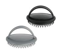 Juego de 2 cepillos desenredantes - peine de ducha, cepillo de masaje de piel para cabello grueso, organizador (negro, gris)