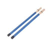 Juego de 2 cepillos para tambor |Mazo de baquetas de bambú para percusión |Batería/Jazz/Herramienta de práctica |Mango ligero y cómodo (Azul)