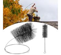 Juego de 2 cepillos para tubos de estufa, juego de escobas para chimenea con barra de empuje y alambre de acero, cepillo para chimenea, chimenea, tubo de estufa, tubo de humos (15 cm)