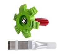 Juego de 2 cepillos y peine de limpieza de aletas de condensador de aire acondicionado, limpiador de aletas, alisador de aletas, kit de limpieza de bobinas de refrigeración, mantenimiento, evaporador