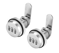 Juego de 2 cerraduras de seguridad de combinación con código de contraseña, cerraduras de metal sin llave de 3 dígitos para la seguridad de cajón, cajón, buzón, puerta, muebles, 20 mm, color plateado