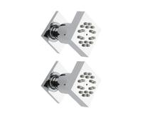 Juego de 2 chorros de ducha de latón macizo, pulverizador cuadrado oculto que ahorra agua, cabezal de ducha duradero y eficiente en acabado negro y cromado para baños modernos