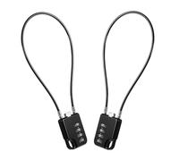 Juego de 2 cierres de cable con cable de 30 cm, candado de 4 dígitos y candado de combinación para scooter, maleta, bicicleta y casco