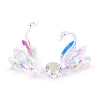 Juego de 2 cisnes coloridos de cristal para 60 aniversario de boda, regalos de diamantes para parejas, 60 años de matrimonio, figuras de vidrio coleccionables, regalos de 60 aniversario, adornos para