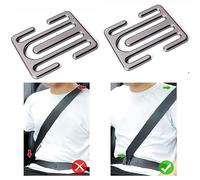 Juego de 2 Clips de Ajuste del cinturón de seguridad, Correa del cinturón de seguridad, Regulador del tope, Clips de cinturón de seguridad de coche, evita que el cinturón roce el cuello (plata)