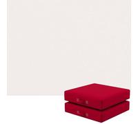 Juego de 2 Cojines Cuadrados para Sillas de Exterior 35x35/40x40/45x45/50x50 cm - Almohadillas de Espuma Gruesa para Asientos de Jardín, Césped, Terraza o Interior(White,50X50X5cm)