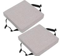 Juego de 2 cojines cuadrados para taburetes de bar, almohadillas de asiento gruesas de 5/8 pulgadas, 14 x 14/15 x 15/12 x 12 pulgadas, con lazos, perfecto para el hogar, cocina, comedor, sillas
