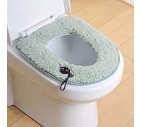 Juego de 2 cojines de asiento de inodoro suaves y cálidos lavables con hebilla para colgar