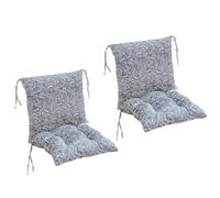 Juego de 2 cojines for silla jardín con respaldo, cómodos for exterior correas fijación, cojín lumbar extraíble for tumbona patio o(O)