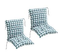 Juego de 2 cojines for silla jardín con respaldo, cómodos for exterior correas fijación, cojín lumbar extraíble for tumbona patio o(U)