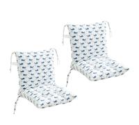 Juego de 2 cojines for silla jardín con respaldo, cómodos for exterior correas fijación, cojín lumbar extraíble for tumbona patio o(T)