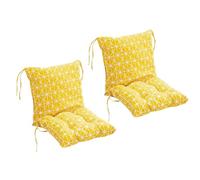 Juego de 2 cojines for silla jardín con respaldo, cómodos for exterior correas fijación, cojín lumbar extraíble for tumbona patio o(G)