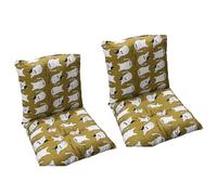 Juego de 2 cojines for silla jardín con respaldo, cómodos for exterior correas fijación, cojín lumbar extraíble for tumbona patio o(H)