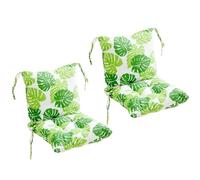 Juego de 2 cojines for silla jardín con respaldo, cómodos for exterior correas fijación, cojín lumbar extraíble for tumbona patio o(M)