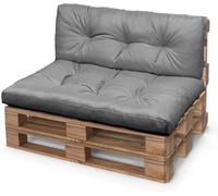 Juego de 2 cojines gruesos para interiores y exteriores para palés europeos, cojines gruesos para asiento y respaldo (gris oscuro 120 x 80, 120 x 60, 120 x 50, 60 x 60, 100 x 60)