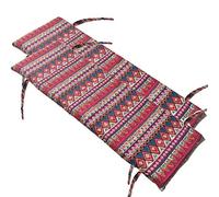 Juego de 2 cojines gruesos y largos para banco, alfombrillas de asiento desmontables y lavables con lazos de fijación, almohadilla suave y cómoda, almohadilla de asiento de viaje para uso en