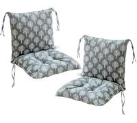 Juego de 2 cojines para silla de jardín con cojín de respaldo, cojines para sillas de exterior, cojines de silla de jardín, 40 x 80 x 7 cm, cojín de respaldo alto para exteriores e interiores
