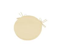 Juego de 2 cojines redondos impermeables para sillas de bistró de 5 cm de grosor, almohadillas para muebles de patio con lazos, color beige, 38 cm de diámetro, ideal para jardín y comedor