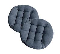 Juego de 2 Cojines Redondos para Suelo, Cojines para Asiento de Exterior, Almohada de Suelo, Almohadilla de meditación para Silla Acapulco, sillas de Mimbre, jardín, balcón, Yoga, Sala de es