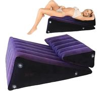 Juego de 2 cojines sexuales con cuña auxiliar, cojín inflable, juego de sofá mágico, cojín triangular, cojín de posición de cuña, cojín multifuncional, para parejas BDSM, cojín de apoyo versátil