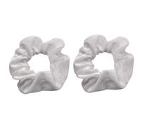 Juego de 2 coleteros elásticos de terciopelo para niñas y mujeres (2 pares) (color blanco)