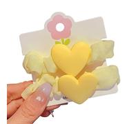 Juego de 2 coleteros para el pelo con forma de corazón, color caramelo, cuerdas elásticas suaves para el pelo, accesorios para el cabello de primavera, accesorios para el cabello para niñas, lazos de
