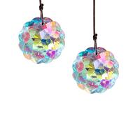 Juego de 2 colgantes colgantes de cristal de color AB con forma de datura, arco iris, Feng Shui (45 mm)