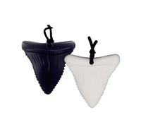 Juego de 2 collares de dentición para masticar con forma de diente de tiburón de silicona, herramientas de lactancia sensoriales suaves para el autismo, el TDAH y los niños de la dentición