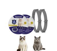 Juego de 2 collares impermeables y ajustables para gatos, 39 cm, con aceites esenciales naturales, adecuado desde 7 semanas