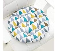 Juego de 2 cómodos cojines redondos de algodón para uso en interiores y exteriores, diseño triangular colorido, 40 x 40 cm, cojines suaves y duraderos