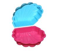 Juego de 2 conchas de arena y agua para niños - rosa y turquesa - arenero exterior y piscina infantil - juguete resistente para jardín y terraza - a partir de 18 meses