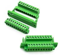 Juego de 2 conectores de bloque de terminales de tornillo de paso de 10 pines de 5,08 mm, conectores de terminales a través de la pared, tipo Phoenix, 15 A, 300 V, 12-24 AWG