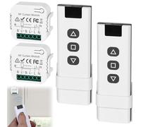 Juego de 2 unidades de control de persiana inalámbrica, interruptor inteligente compatible con interruptor inalámbrico de 230 V para persianas, toldos, interruptor radiocontrolado, compuesto de mando