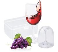 Juego de 2 copas de vino para llevar (2 unidades, incluye caja de transporte, 200 ml, irrompibles, para camping, fiestas en la piscina, fiestas en el jardín, festivales y picnics)