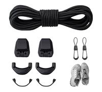 Juego de 2 cordones para Salomon, sin atar, juego de zapatos de cierre rápido, sistema de cordones elásticos con cierre de cordones para triatlón y Speedcross, kit de repuesto de cordones negro