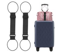Juego de 2 Correas Conectoras para Maletas, Cinturón Elástico Ajustable para Sujetar Equipaje Adicional, Correas de Viaje Portátiles, Negro