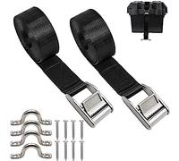 Juego de 2 correas tensoras de batería para radiador con hebilla de leva de acero inoxidable y tornillos, correas tensoras con soporte de acero inoxidable para barcos, cinturones de equipaje, coches