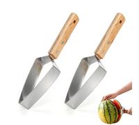 Juego de 2 Cortadores de Sandía de Acero Inoxidable, Cortador de Melón Triangular para Cortes Uniformes, Utensilio para Frutas Fácil de Limpiar, Herramienta de Cocina para Picnic, Camping y Barbacoa