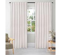 Juego de 2 Cortinas de Lino Natural de 50 x 108 Pulgadas en Lino y Viscosa, 2 Paneles, pestaña Superior con Forro Texo, Cortinas de oscurecimiento de habitación para Dormitorio, Sala de Estar