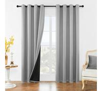 Juego de 2 cortinas opacas con aislamiento térmico que reduce la luz, perfectas para balcones, comedores, dormitorios, color gris, 132 x 213 cm