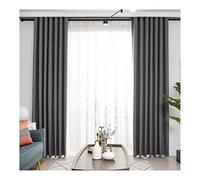 Juego de 2 cortinas opacas de lino con ojales de 244 x 132 cm, color gris oscuro, para dormitorio, color liso, eficiencia energética, bloqueo de luz, elegante decoración del hogar