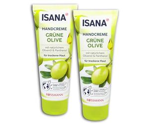Juego de 2 cremas de manos ISANA verde oliva 2 x 100 ml