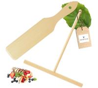 Juego de 2 crepes de Hofmeister® para preparar y girar crepes, dispensador de crepes y distribuidores de crepes, de madera de haya resistente y sostenible, 32 cm
